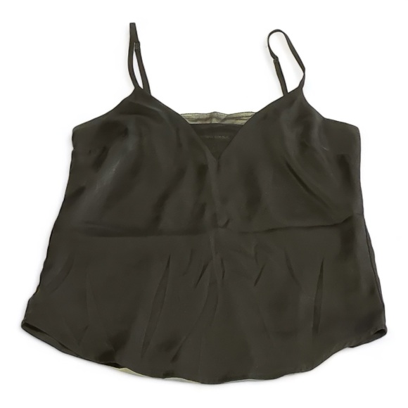 🎉HP🎉 *EUC* RARE Black Silky Camisole w Sheer Insert | Banana Republic | Sz 2P - Picture 2 of 11